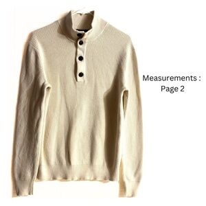Banana Republic Sweater Sz: S Ivory / Casual Office Academia Waffle Mock-Neck